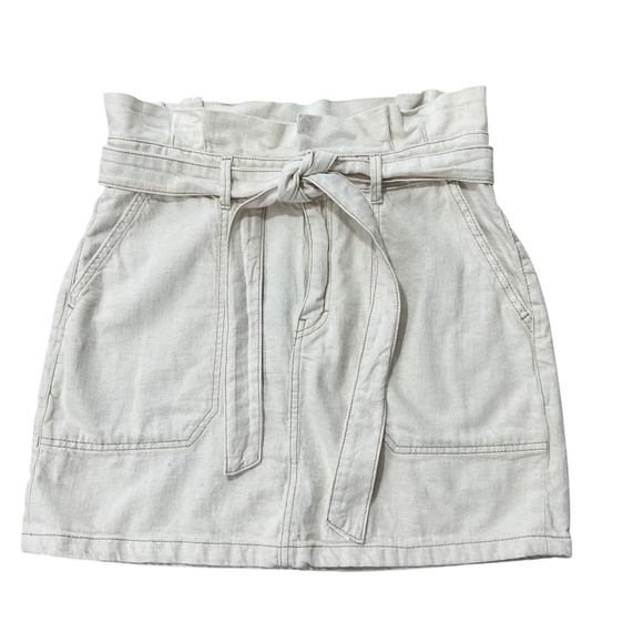 NWT Free People Splendor In The Grass High-Rise Denim Skirt Ivory Size 10 - Picture 2 of 11